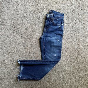 Lucky Brand Jeans Women's 00 (23x26) High Rise Bridgette Crop Mini Boot Blue